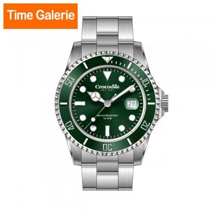 Crocodile CRDW7122.168 Stainless Steel Strap with Green Dial Analog Men Watch 